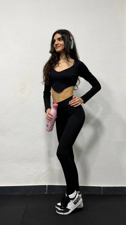 Coordinato a costine nero