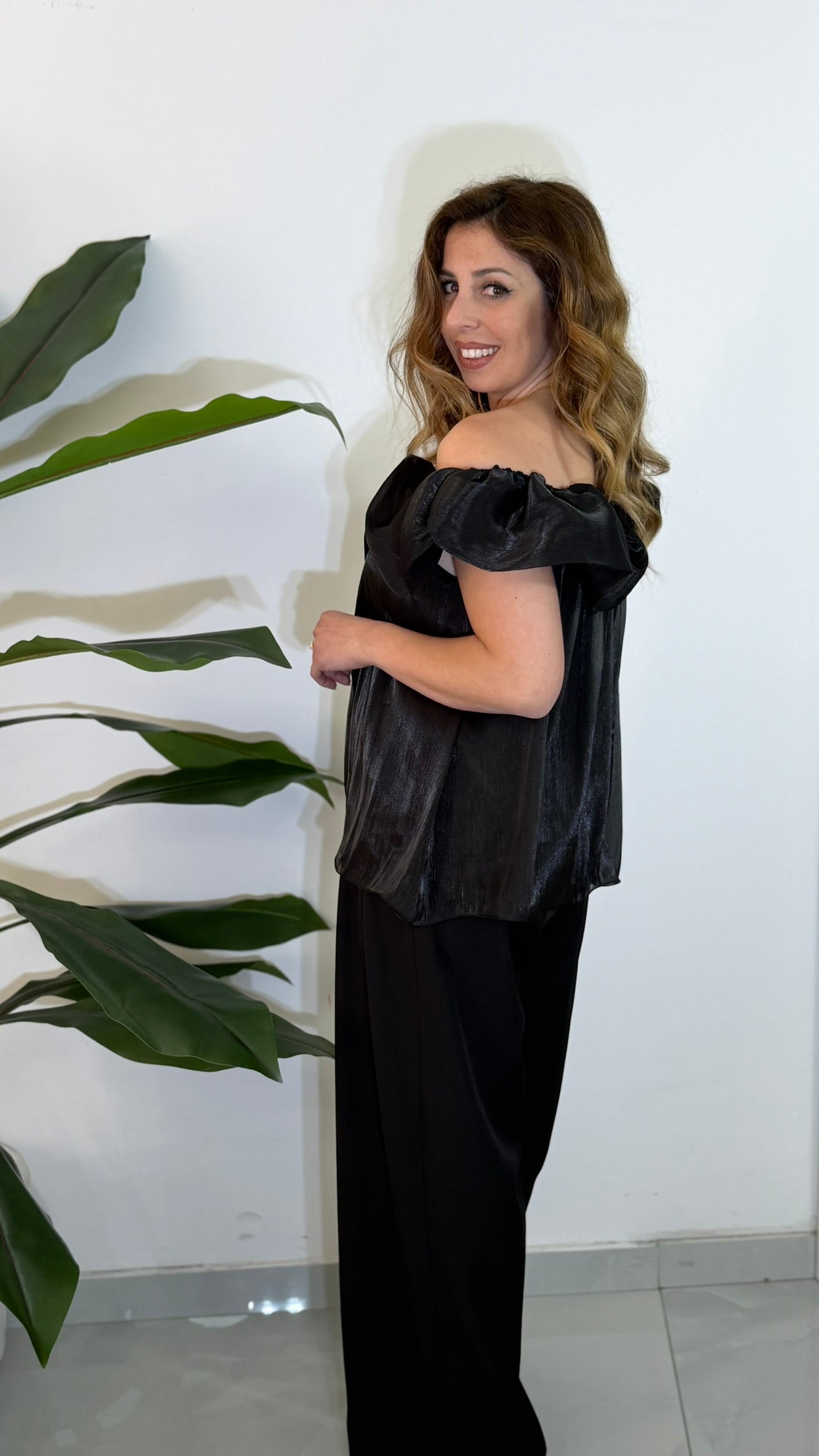 Blusa scollo a barca