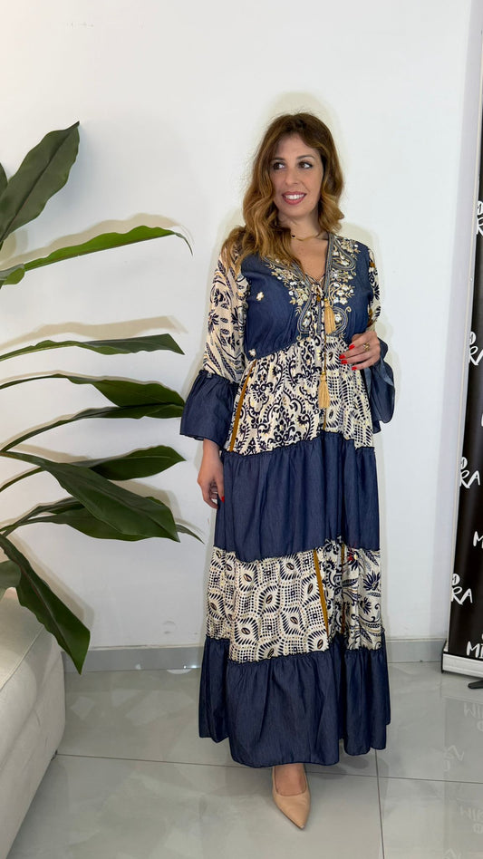 Abito denim e oro