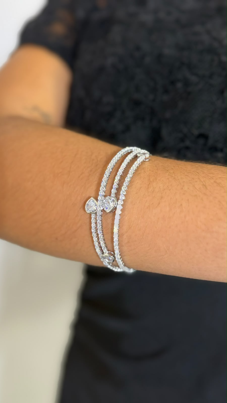 Bracciale cuori di strass