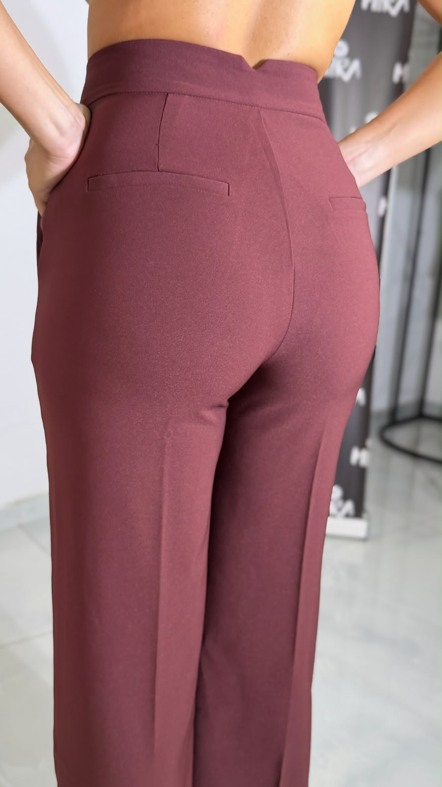 Pantalone classico Borgogna
