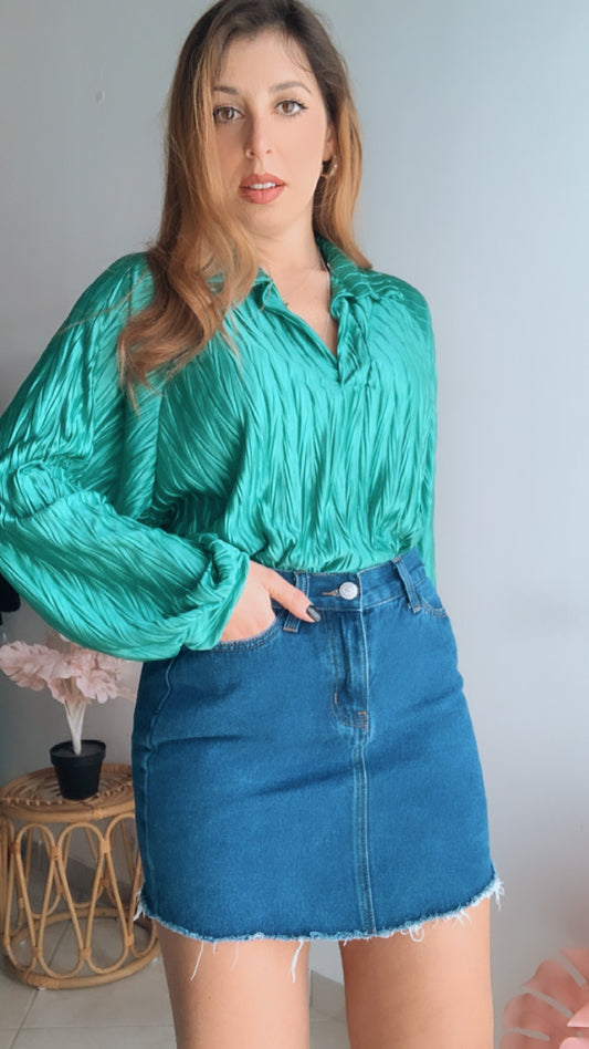 gonna jeans blu