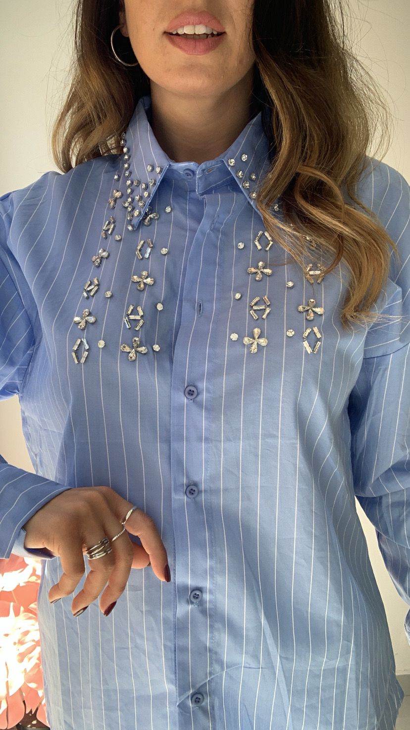 Camicia righe con strass