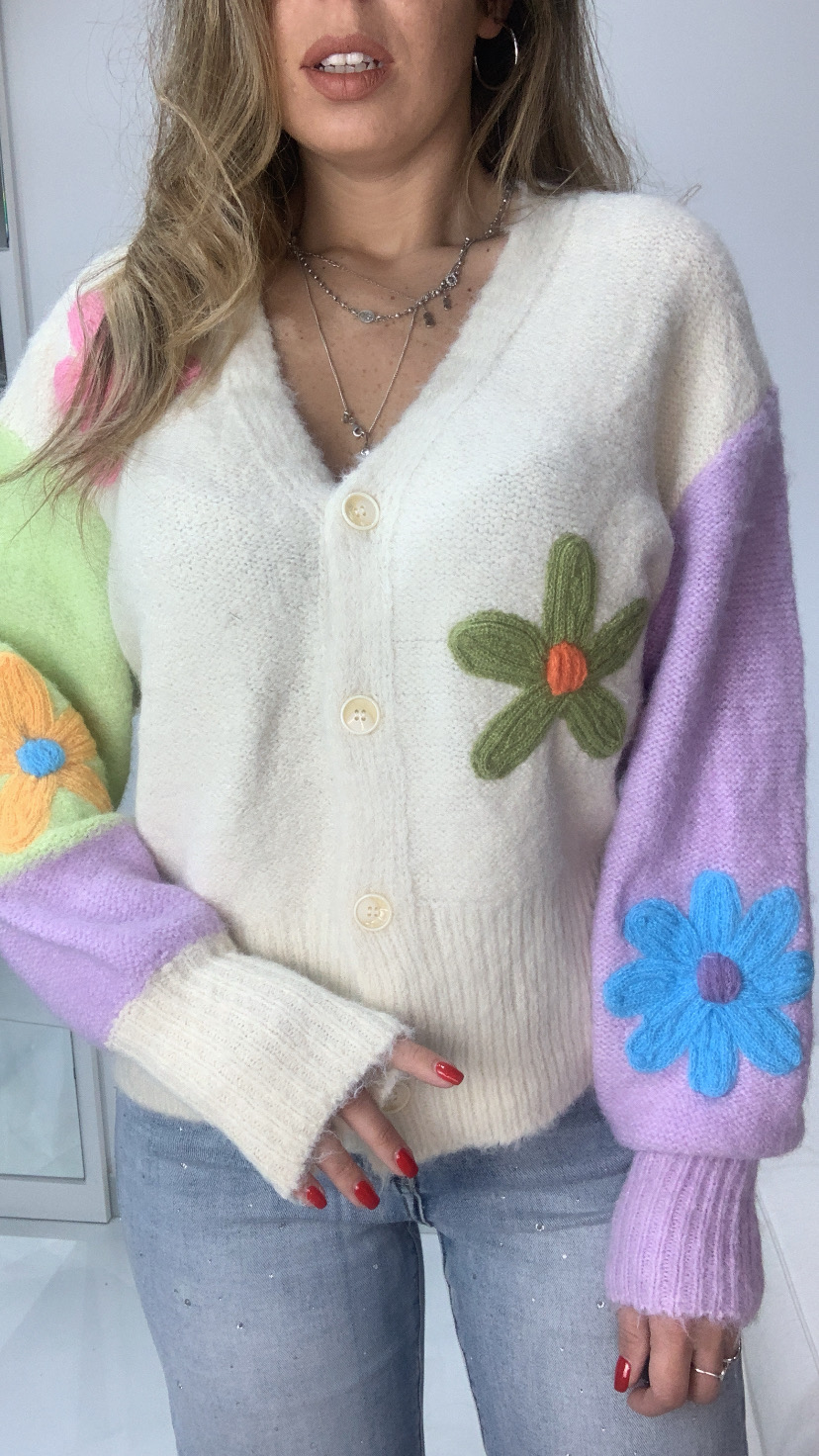 Cardigan fiori